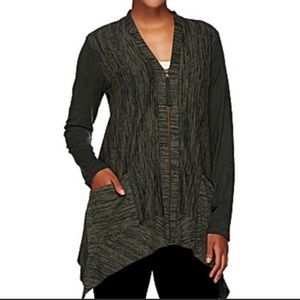 LOGO by Lori Goldstein zip up tunic XS